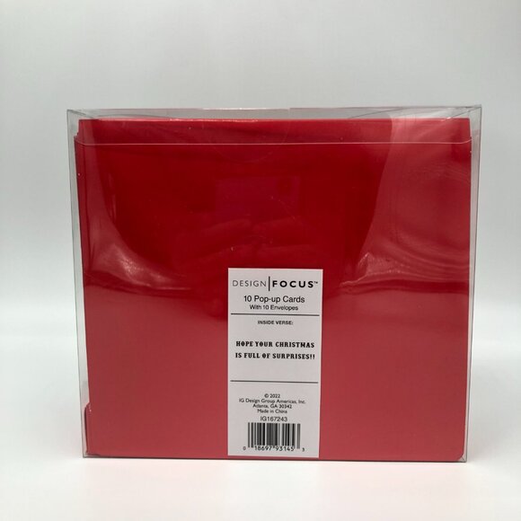 Design Focus 10 Pop-Up Cards Envelopes Santa Chimney Happy Holidays Christmas - Picture 2 of 2